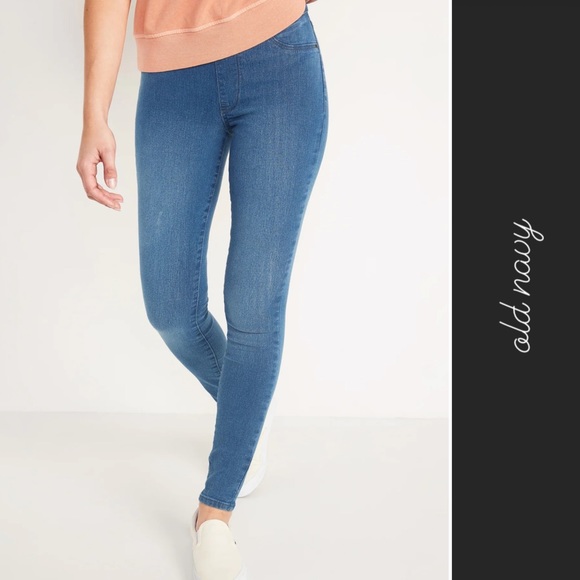 Old Navy Rockstar Jeggings Med Wash Blue • 8 - Picture 1 of 6